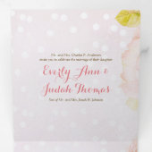 Tri-Fold Blush Roos in één bruiloft Drieluik Programma (Binnenzijde eerst)