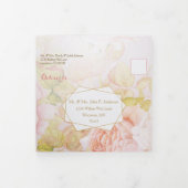 Tri-Fold Blush Roos in één bruiloft Drieluik Programma (Cover)