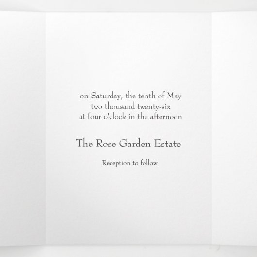 Tri Fold bruiloft uitnodiging Sjabloon (Binnenkant midden)