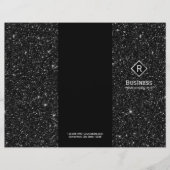 Tri-Fold Elegant Black Glitter Salon Brochures (Voorkant)