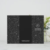 Tri-Fold Elegant Black Glitter Salon Brochures (Staand voorkant)