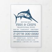 Tri-Fold Flyer-menu Restaurant-restaurant voor vis Drieluik Uitnodiging (Cover)