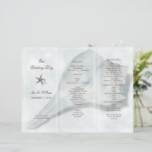 Tri-Fold Wedding Programme Big Whelk Shell (Staand voorkant)