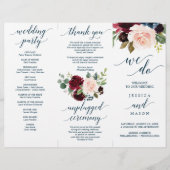 Tri-Fold Wedding Programme bij de Bourgogne Flyer (Voorkant)