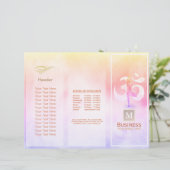 Tri-Fold Yoga Massage Brochures Meditation Pose Om (Staand voorkant)