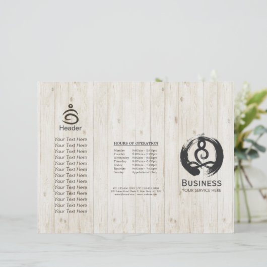 Tri-Fold Yoga Massage Brochures Meditation Posture (Staand voorkant)