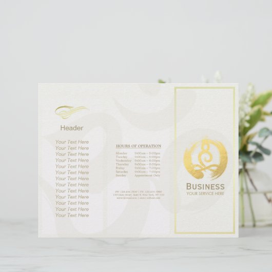 Tri-Fold Yoga Massage Brochures Meditation Posture (Staand voorkant)