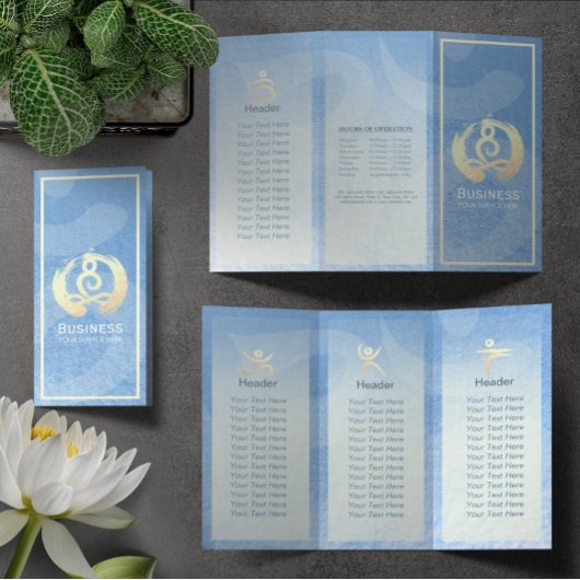 Tri-Fold Yoga Massage Brochures Meditation Posture