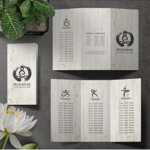 Tri-Fold Yoga Massage Brochures Meditation Posture
