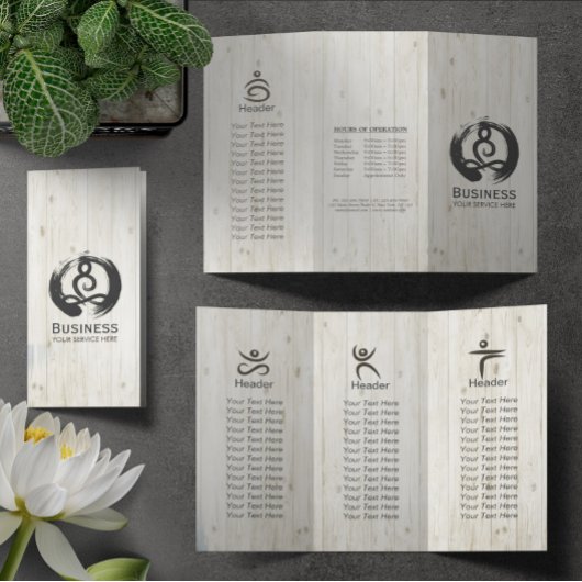 Tri-Fold Yoga Massage Brochures Meditation Posture