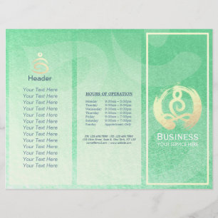 Tri-Fold Yoga Massage Brochures Meditation Posture