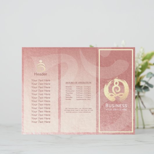 Tri-Fold Yoga Massage Brochures Meditation Posture (Staand voorkant)