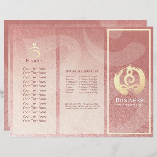 Tri-Fold Yoga Massage Brochures Meditation Posture (Voorkant / Achterkant)