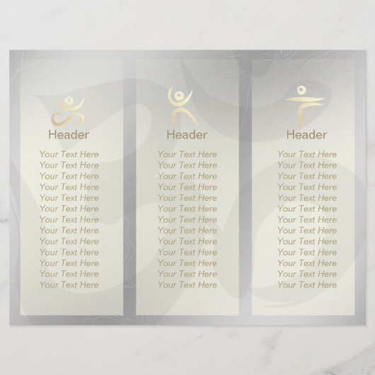 Tri-Fold Yoga Massage Brochures Meditation Posture (Achterkant)