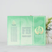 Tri-Fold Yoga-massagebrochures meditatiehouding (Staand voorkant)