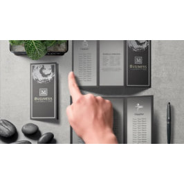 Tri-Fold Yoga Studio Brochure Black & Silver ZEN