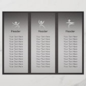 Tri-Fold Yoga Studio Brochure Black & Silver ZEN (Achterkant)