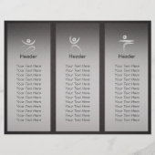 Tri-Fold Yoga Studio Brochure Black & Silver ZEN (Achterkant)