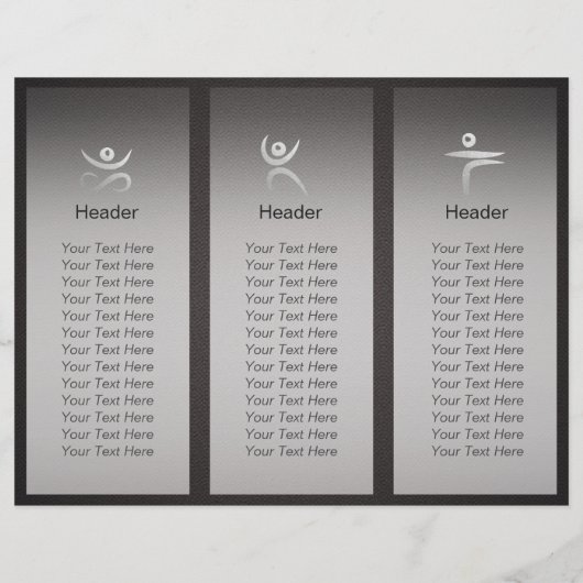 Tri-Fold Yoga Studio Brochure Black & Silver ZEN (Achterkant)