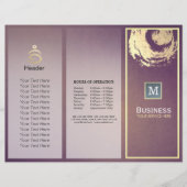 Tri-Fold Yoga Studio Brochure Paars Gold ZEN Sign (Voorkant)