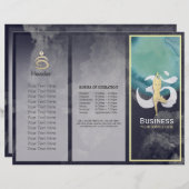 Tri-Fold Yoga Studio Brochures Meditation Pose Om (Voorkant / Achterkant)