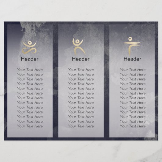Tri-Fold Yoga Studio Brochures Meditation Pose Om (Achterkant)