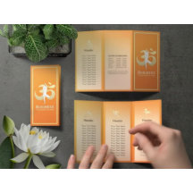 Tri-Fold Yoga Studio Brochures Meditation Pose Om