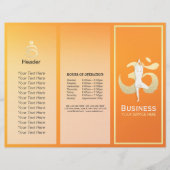 Tri-Fold Yoga Studio Brochures Meditation Pose Om (Voorkant)