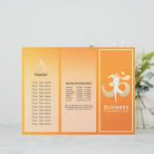 Tri-Fold Yoga Studio Brochures Meditation Pose Om (Staand voorkant)