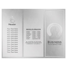 Tri-Fold Yoga Studio Brochures Meditation Pose ZEN