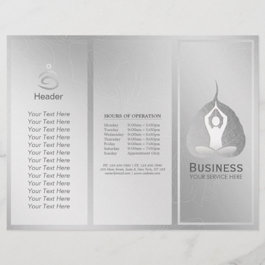 Tri-Fold Yoga Studio Brochures Meditation Studio (Voorkant)