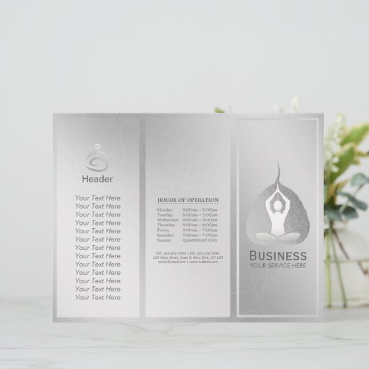 Tri-Fold Yoga Studio Brochures Meditation Studio (Staand voorkant)