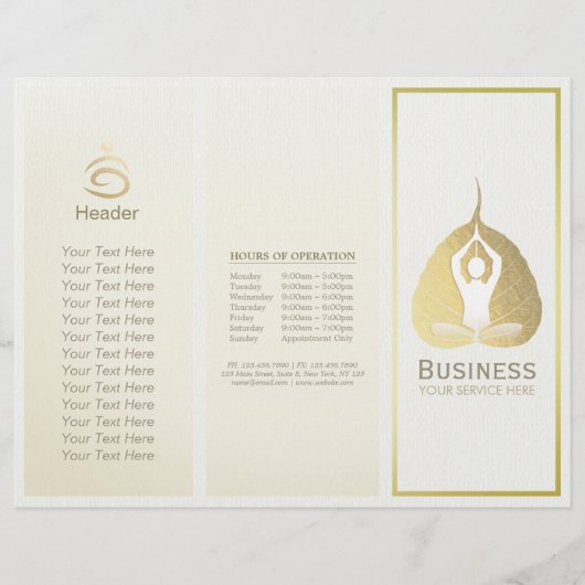 Tri-Fold Yoga Studio Brochures Meditation Studio (Voorkant)
