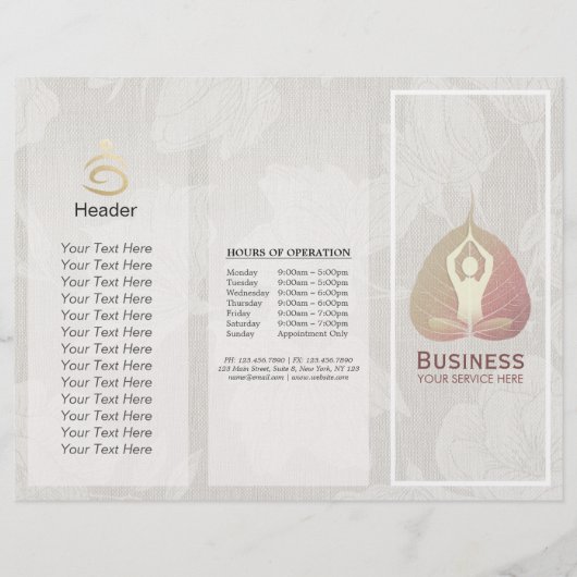 Tri-Fold Yoga Studio Brochures Meditation Studio (Voorkant)