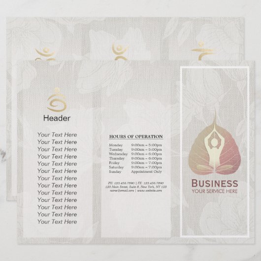 Tri-Fold Yoga Studio Brochures Meditation Studio (Voorkant / Achterkant)
