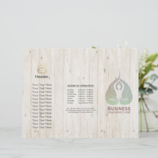 Tri-Fold Yoga Studio Brochures Meditation Studio (Staand voorkant)