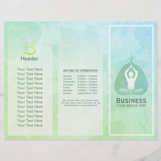 Tri-Fold Yoga Studio Brochures Meditation Studio (Voorkant)