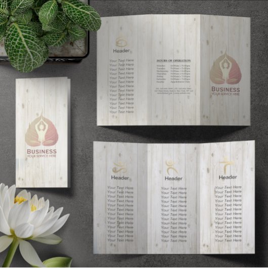 Tri-Fold Yoga Studio Brochures Meditation Studio