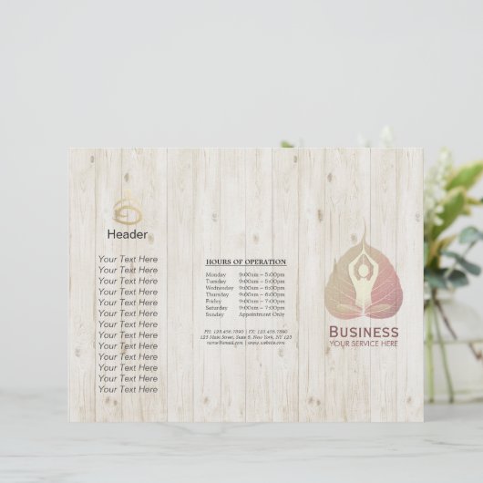 Tri-Fold Yoga Studio Brochures Meditation Studio (Staand voorkant)