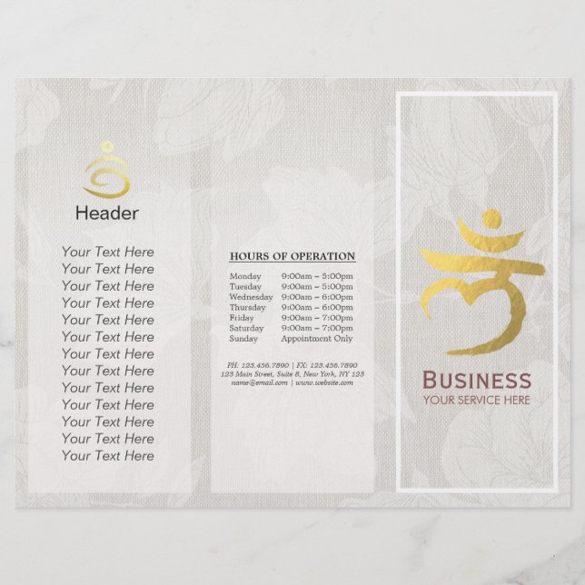 Tri-Fold Yoga Studio Brochures Root Chakra Mantra (Voorkant)