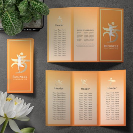 Tri-Fold Yoga Studio Brochures Root Chakra Mantra