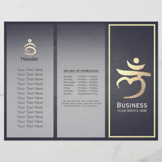 Tri-Fold Yoga Studio Brochures Root Chakra Mantra (Voorkant)