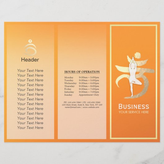 Tri-Fold Yoga Studio Brochures Root Chakra Mantra (Voorkant)