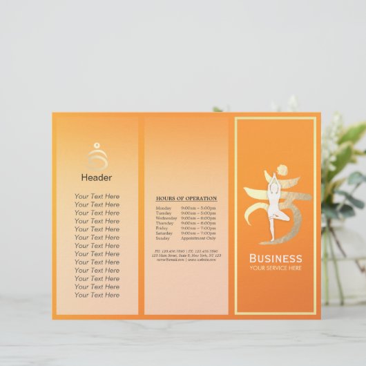 Tri-Fold Yoga Studio Brochures Root Chakra Mantra (Staand voorkant)