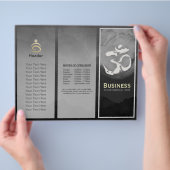 Tri-Fold Yoga Studio Life Coach Brochure Om Symbol (Hand)