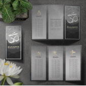Tri-Fold Yoga Studio Life Coach Brochure Om Symbol