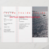 Tri-Fold Zee Aangepaste Herdenkingsdienst Programm (Achterkant)