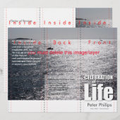 Tri-Fold Zee Aangepaste rouwkaart Folder (Voorkant / Achterkant)