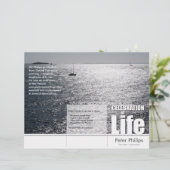 Tri-fold zeelandschap rouwdienst programmabrochure (Staand voorkant)