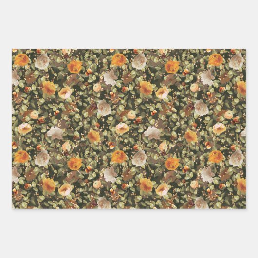 Tri-Garden Floral  Patroon Wrapping Sheets Inpakpapier Vel (Voorkant)